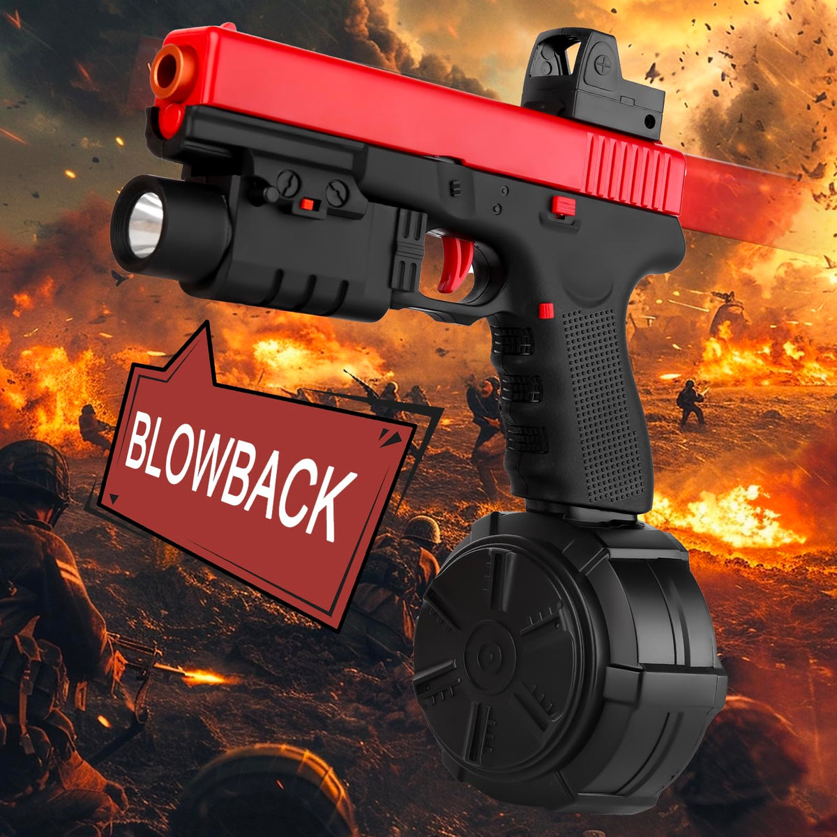 XnseelGQ red model offers visibility and style in backyard skirmishes.