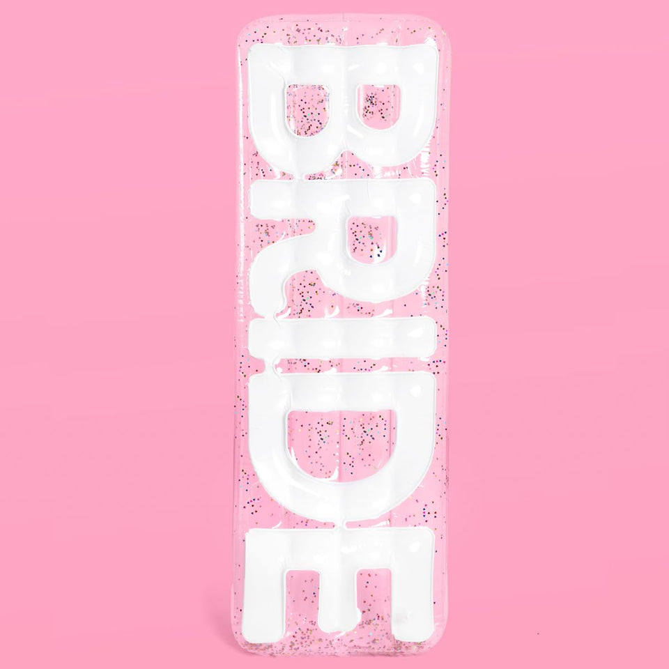 xo Fetti clear bride pool float, 6ft, ideal for standout pool photos.