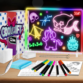 XoBathti 16in LED drawing board front view with vibrant colors for kids' art