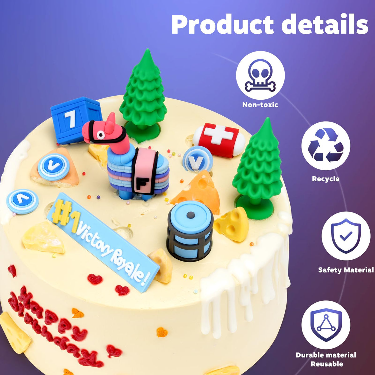 Xoibakoe video game cake toppers game coins enhance cake theme and photos