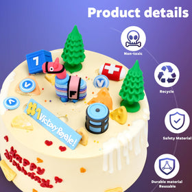 Xoibakoe video game cake toppers game coins enhance cake theme and photos