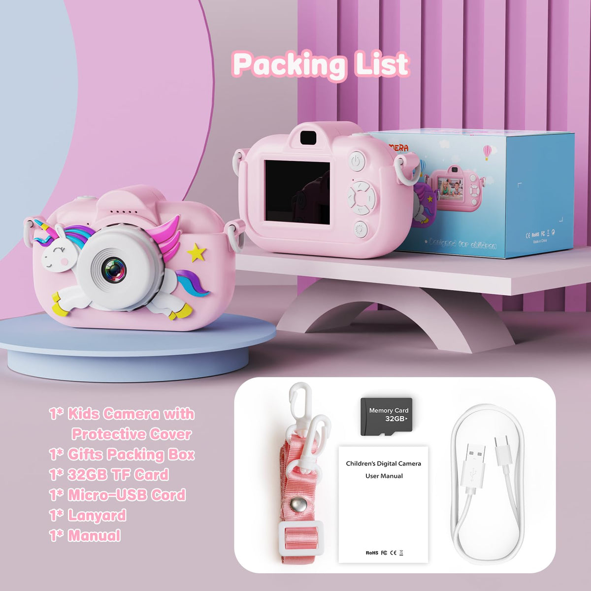 Xoieod Kids Camera gift-ready box for holidays and birthdays