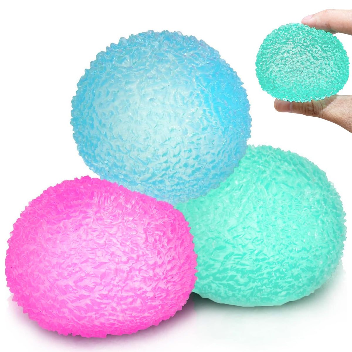 XPQKDC big soft sensory stress ball blue texture for calming pressure relief.