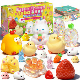 XPQKDC Easter 20-pcs squishies box for sensory play and gifting.