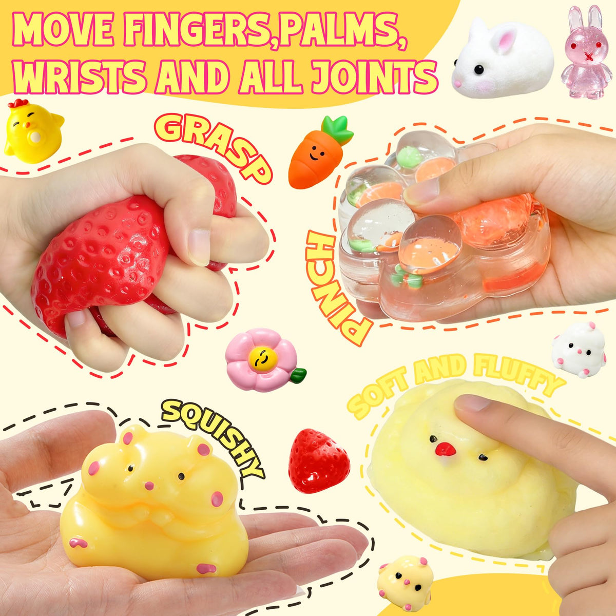 XPQKDC soft, non-toxic squishies provide kid-friendly play experiences.