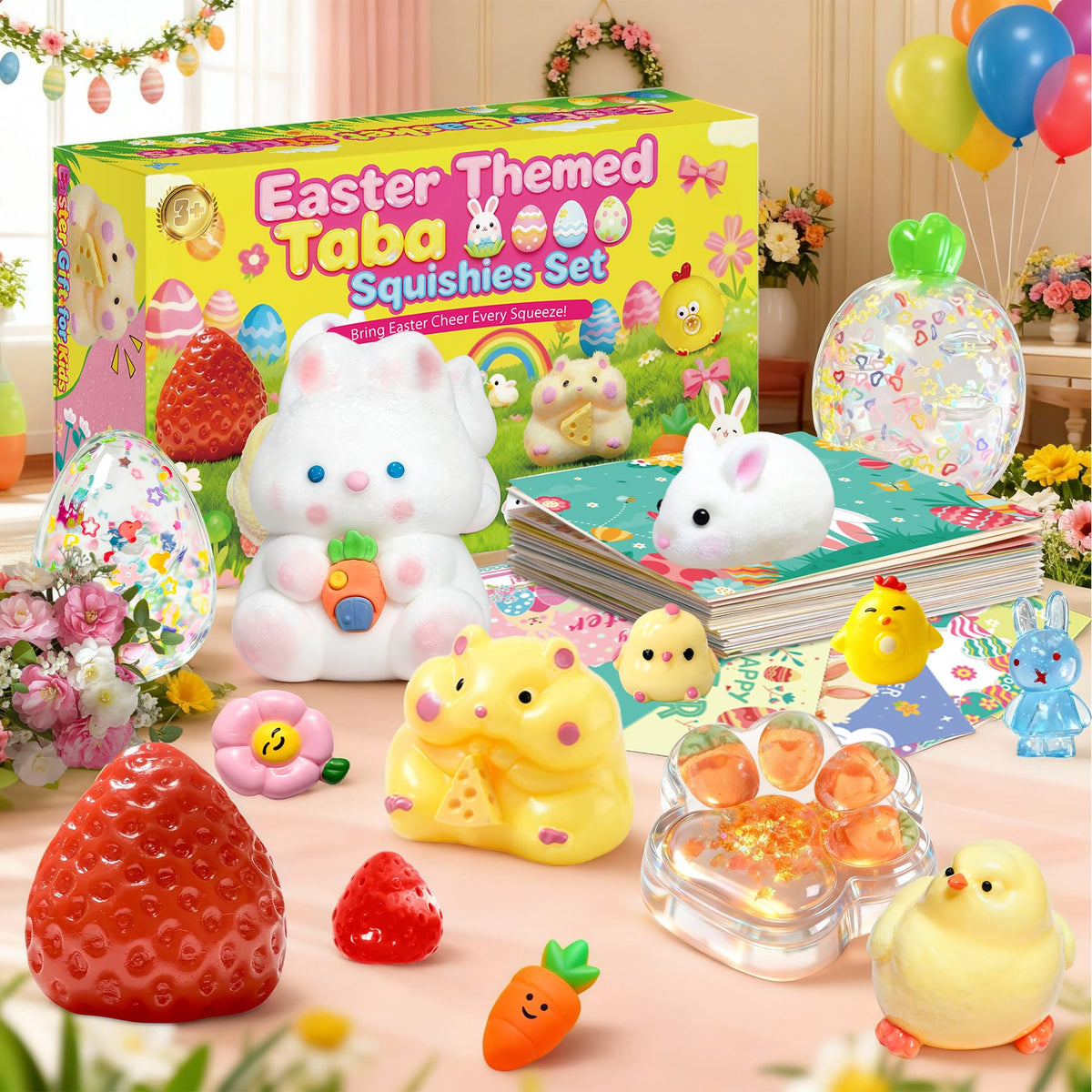 XPQKDC squishies pack with portable chain pouches for on-the-go fun.