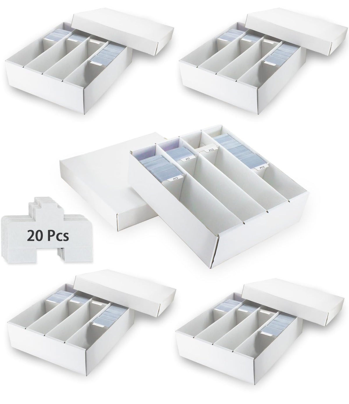XRACV 4-row box front view showcases sturdy construction for safe card storage.