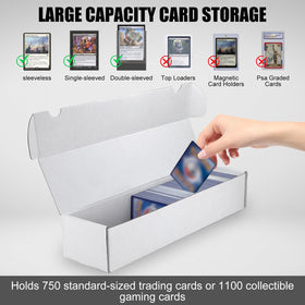 XRACV white corrugated box demonstrates durable construction for card storage.