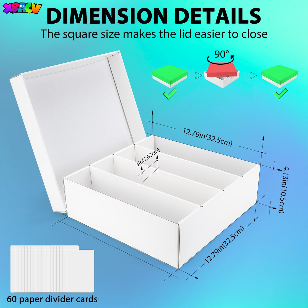 XRACV easy-assembly card storage box folds quickly for immediate organization.