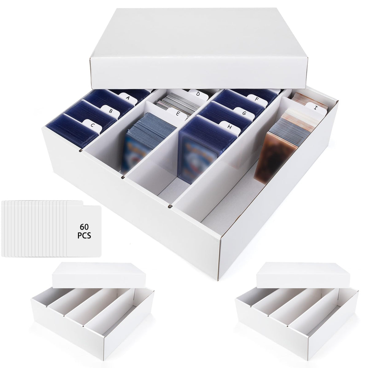 XRACV trading card storage box with four compartments keeps MTG and sports cards neatly organized.