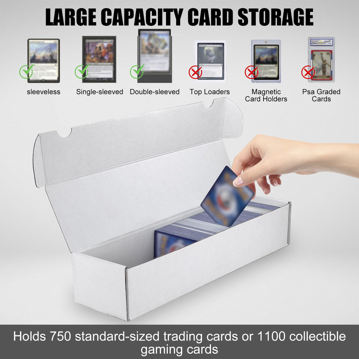 XRACV trading card storage box folding assembly with quick setup.