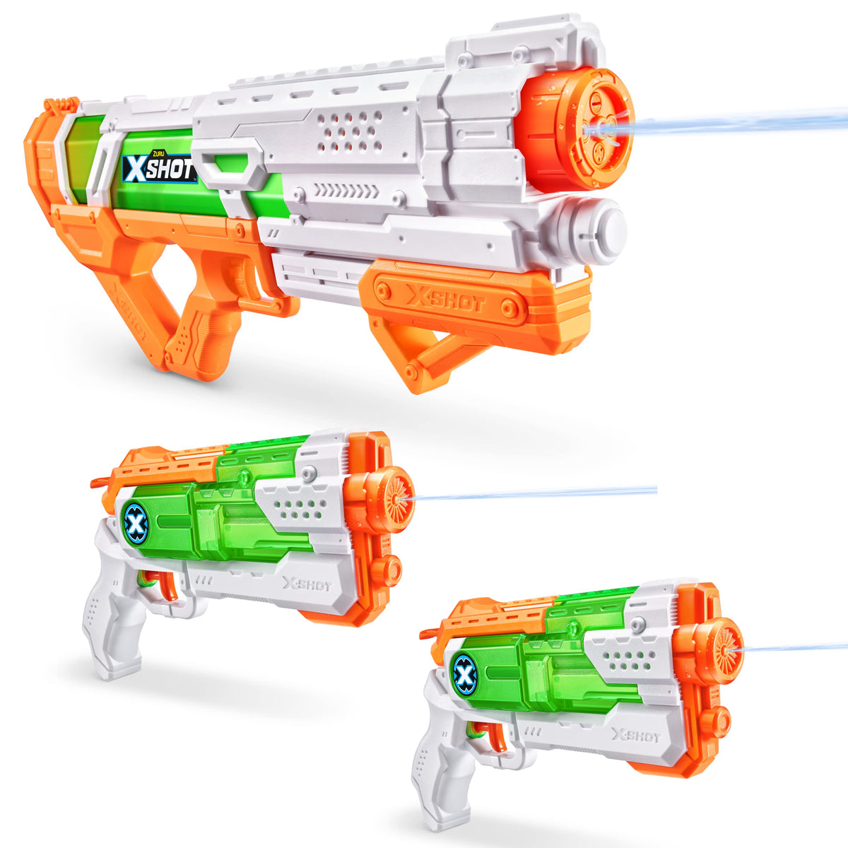 XSHOT Fast Fill Epic large blaster front view demonstrates rapid refill action.