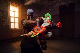 XSHOT Insanity HorrorFire Dread Hammer paired with other blasters for epic combos.