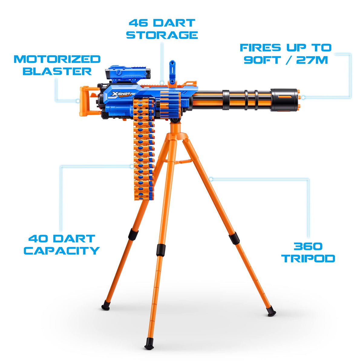 Rage Fire tripod 360° rotation and vertical pivot for versatile aiming