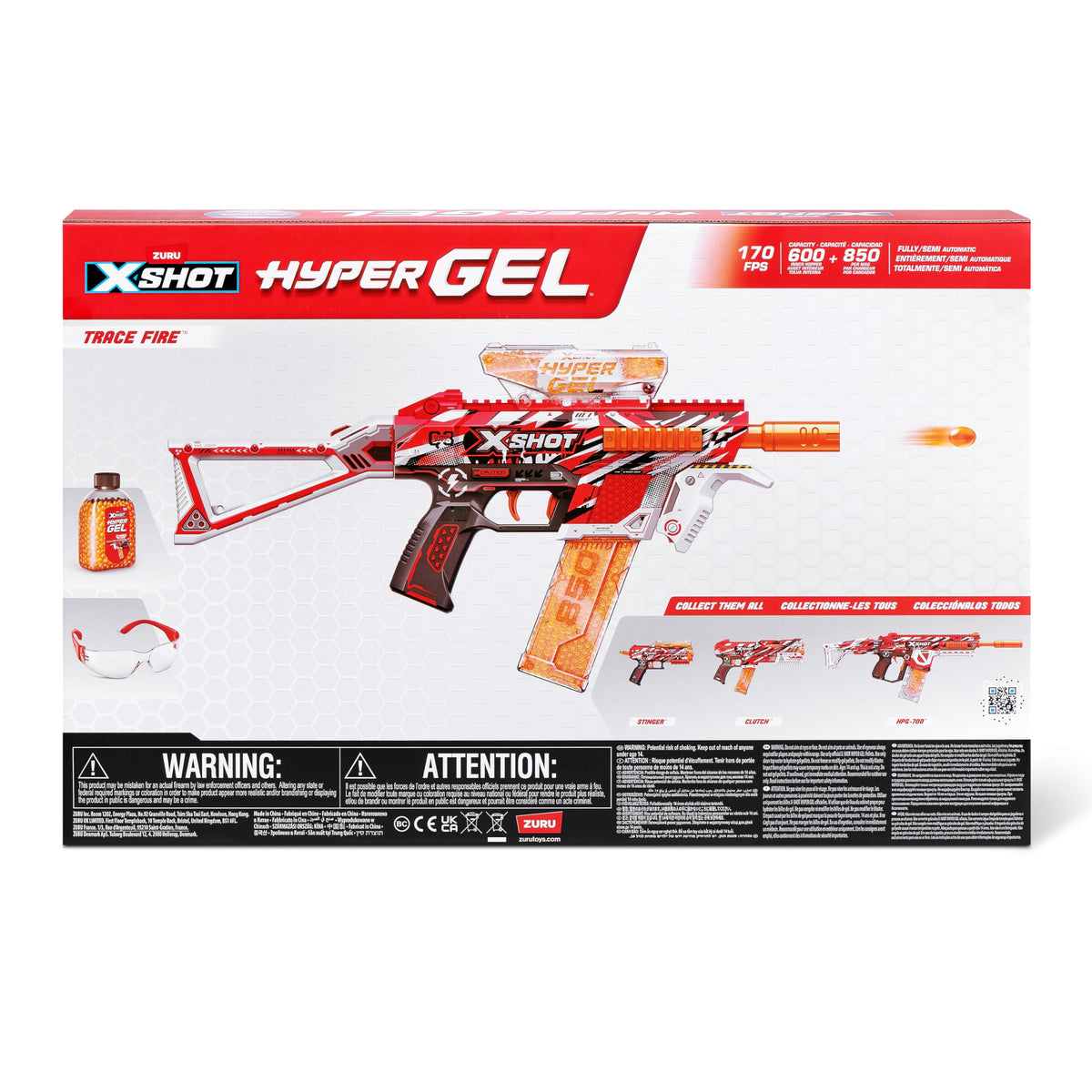 XSHOT rechargeable battery powers Trace Fire modes