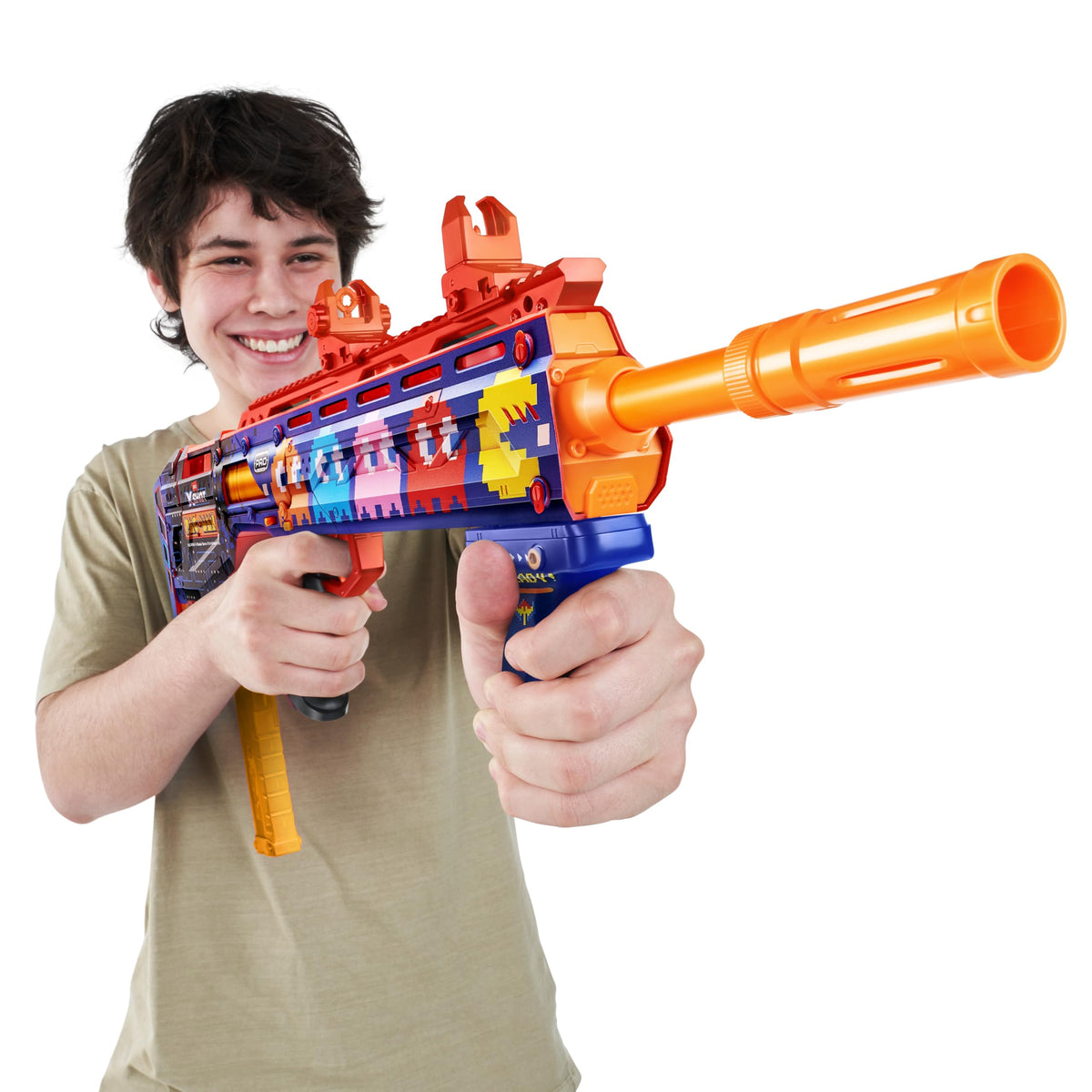 XSHOT Slam Fire Action image illustrates fast blasting through a 20-dart clip