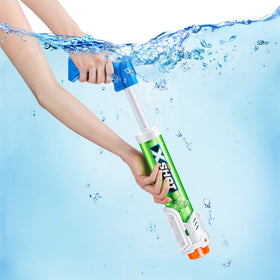 XSHOT Water Warfare Small Tube Soaker fill action demonstrates quick dunk-and-pump reloading.