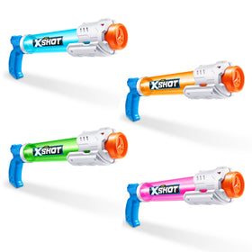 XSHOT Water Warfare Small Tube Soaker front view shows a compact, easy-to-hold blaster for backyard battles.