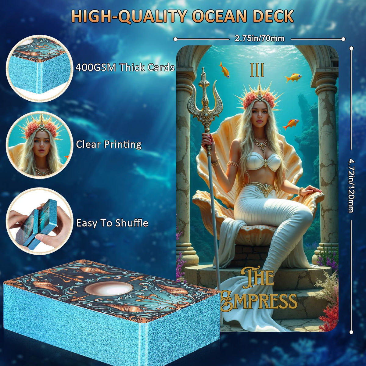 XSYLOHXL Mermaid artwork on cards inspires readings with oceanic motifs.