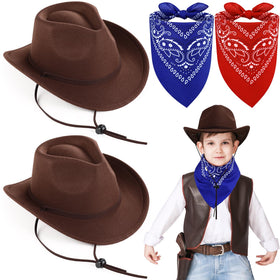 Xtinmee kid-sized brown cowboy hat for durable, comfortable dress-up.
