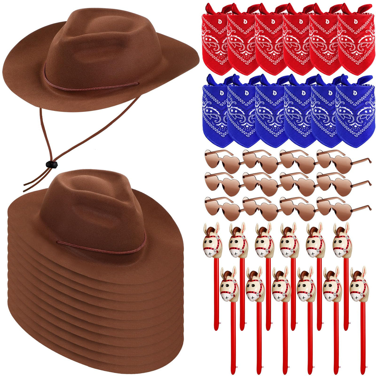 Xtinmee cowboy hats set for kids, ideal for dress-up and photo moments.
