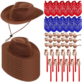 Xtinmee cowboy hats set for kids, ideal for dress-up and photo moments.
