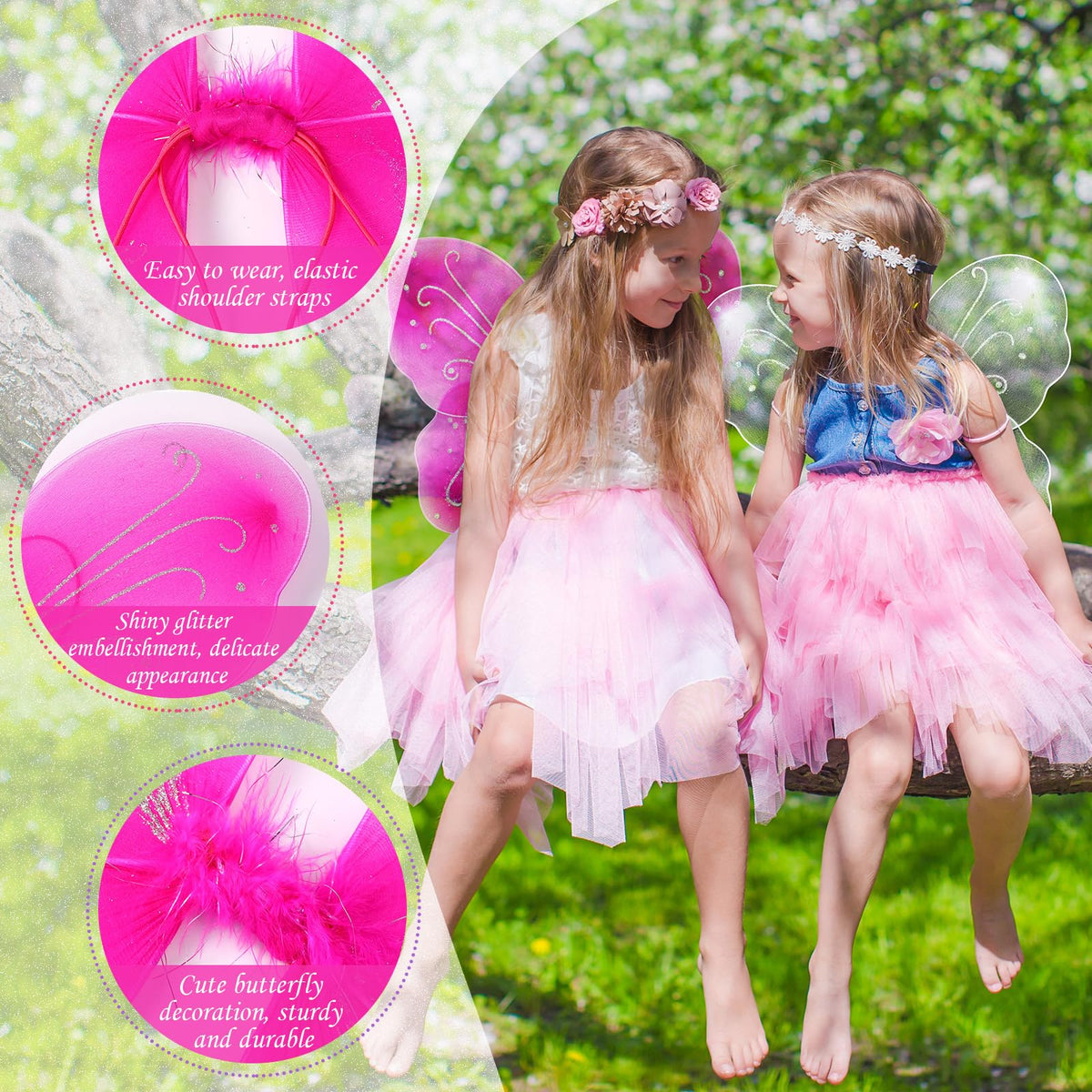 Xtinmee blue fairy wings set for festive costumes