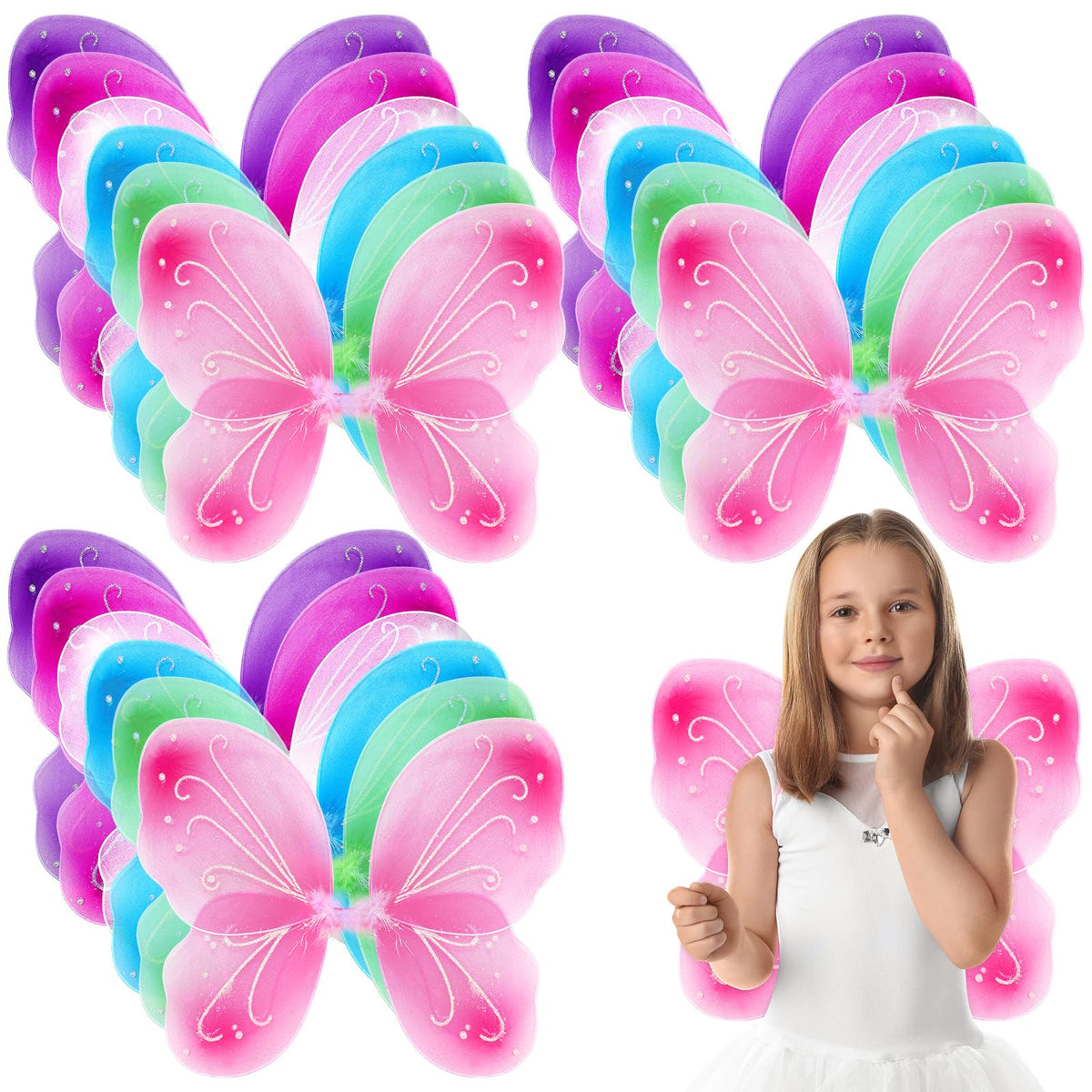 Xtinmee fairy wings pink set for imaginative dress-up play