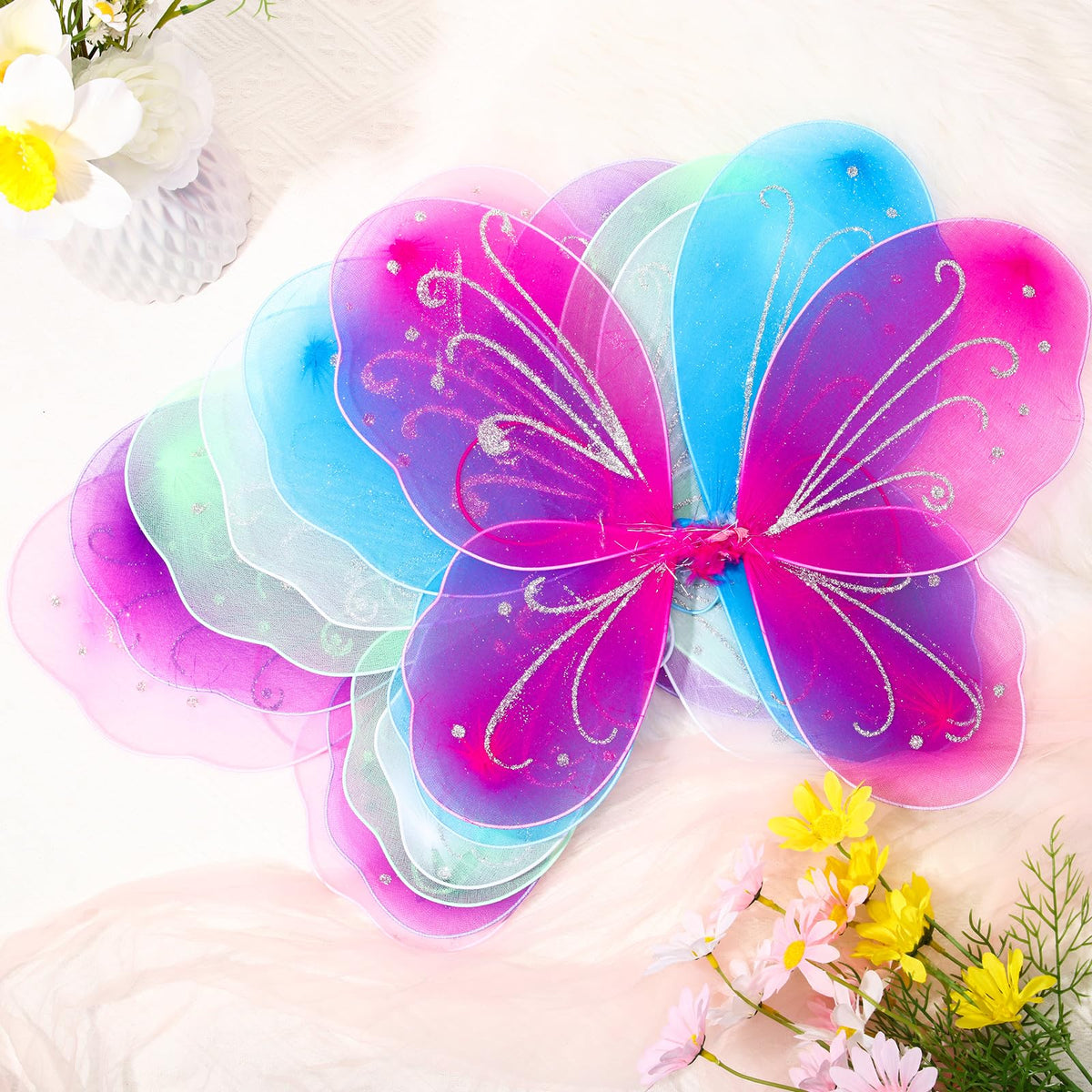 Xtinmee purple fairy wings set for magical role play