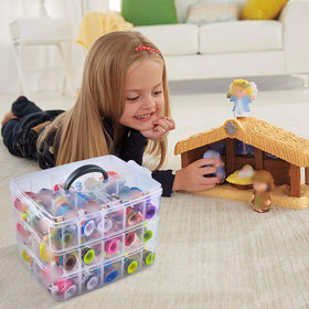 Compact storage solution ideal for shelves and desks