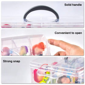 Stacked grid sections offer flexible storage for mini-figures