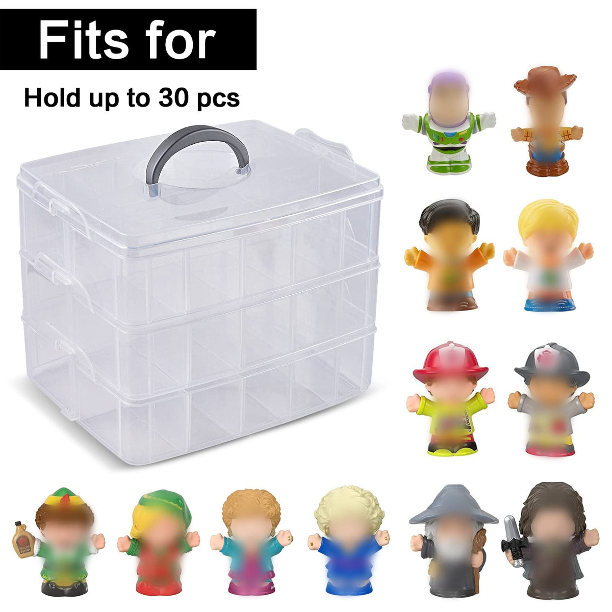 Detachable three-layer design for Elsa figures storage