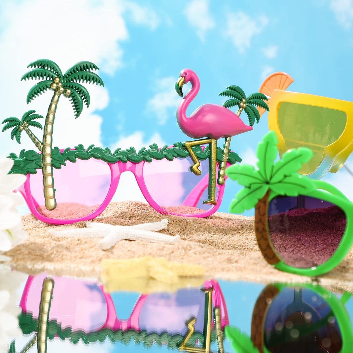 Xuhal Luau sunglasses flamingo focus add fun flair to beach parties and selfies