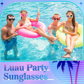 Xuhal Luau sunglasses ice cream focus playful accessory for summer events and photos