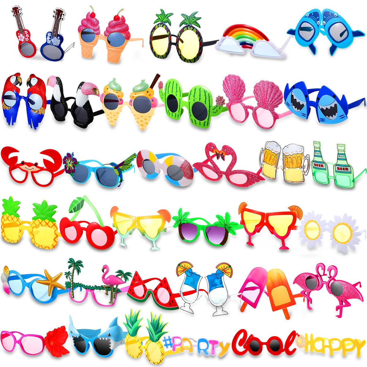 Xuhal Luau sunglasses pineapple focus for tropical parties and standout photos