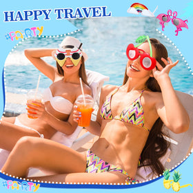 Xuhal Luau sunglasses watermelon focus colorful detail for poolside parties and captions
