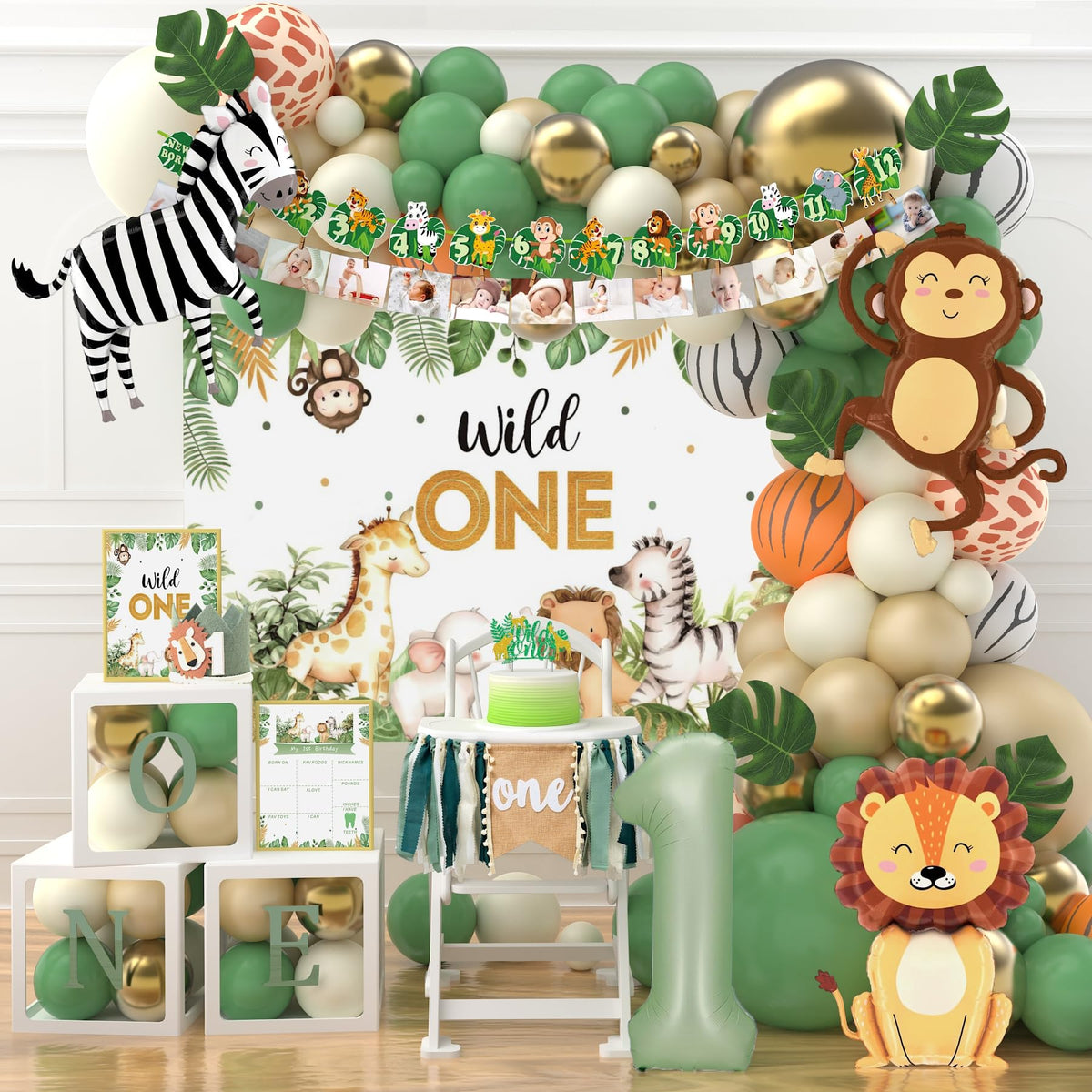XULE Wild One backdrop for jungle-themed party photos and ambiance.