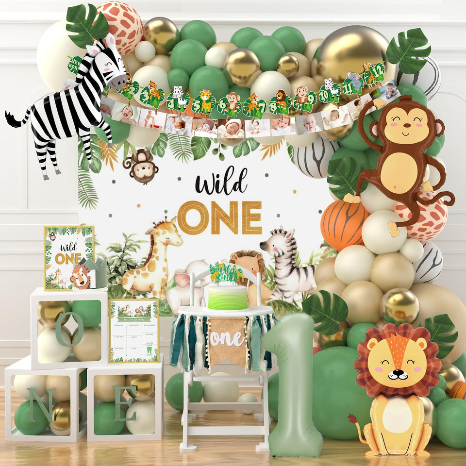 XULE Wild One backdrop for jungle-themed party photos and ambiance.