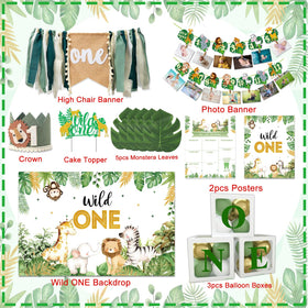 XULE Wild One safari crown adds a playful focal point to celebrations.
