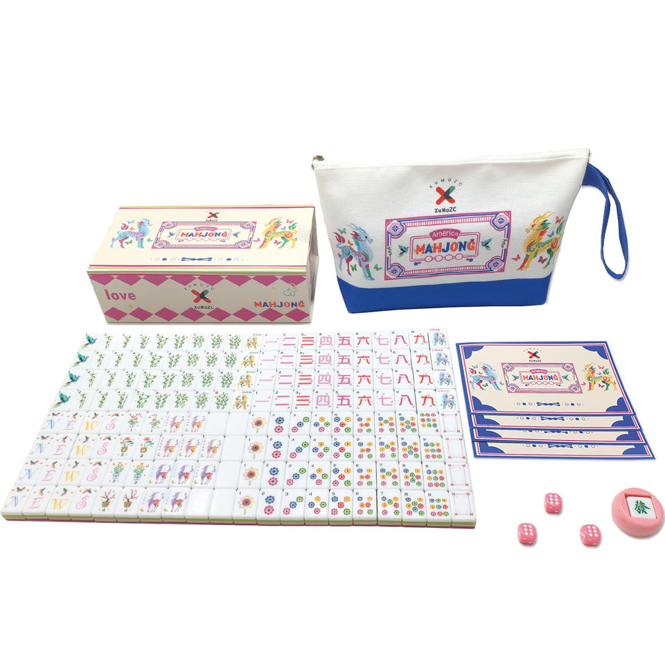 XuMoZC American Mahjong tiles in rose-red face for elegant game nights