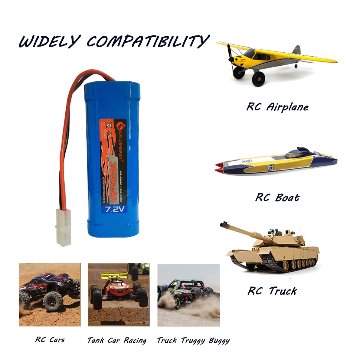 XUNTU packaging includes battery and USB charger for complete kit.