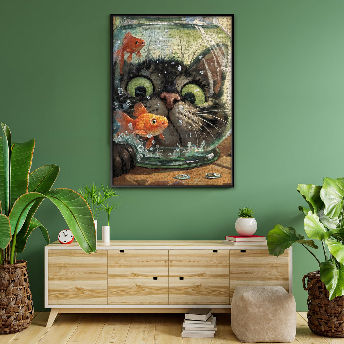 XURLEQ Assembled puzzle art displays cat and fish scene for display-worthy moments.
