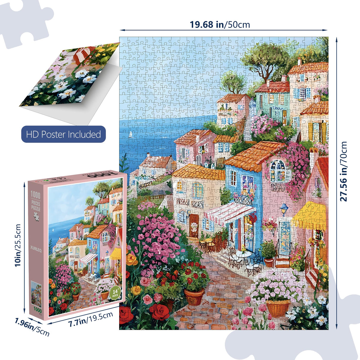 XURLEQ coastal charm puzzle assembly showing vibrant coastal scene for immersive solving