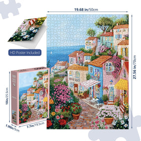 XURLEQ coastal charm puzzle assembly showing vibrant coastal scene for immersive solving