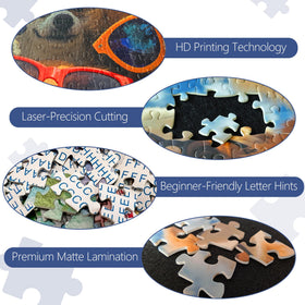 XURLEQ Dog Selfie Puzzle piece-details—laser-cut precision for snug fits.