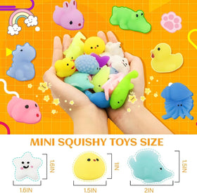 Xuvaa Titan Kawaii Mochi Squishy Set with random mini animals, great for fidgeting and playful gifts.
