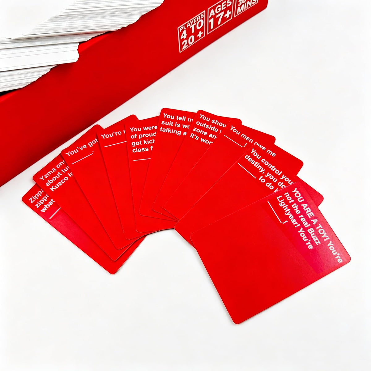 xvuzeqt Cards Against Gisney Red deck of cards showcasing adult humor for game nights