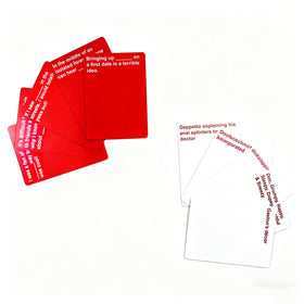 xvuzeqt Cards Against Gisney Red rule cards laid out for quick learning