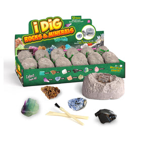 XX 12 Natural Rock and Mineral Dig Kit blocks ready for hands-on geology exploration.