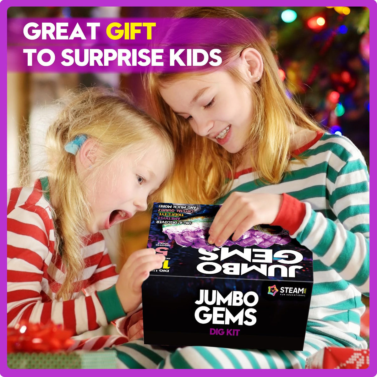 XX Gemstone Dig Kit 18 Gemstones: interactive, hands-on geology learning for curious kids.